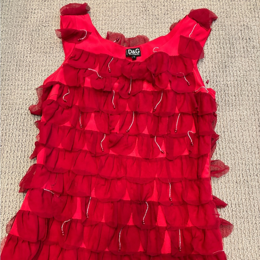 Vintage DOLCE & GABBANA Red Silk Dress – Size 4 - Picture 2 of 7